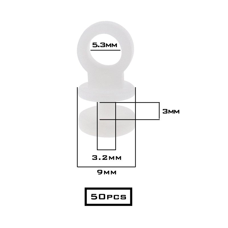 Micro Trader 50Pcs Curtain Track Rail Gliders Runner Wheel Rollers Hooks Fit for 9mm Wide Curtain Track Rail 9mm Bottom Diameter White Plastic - Image 3